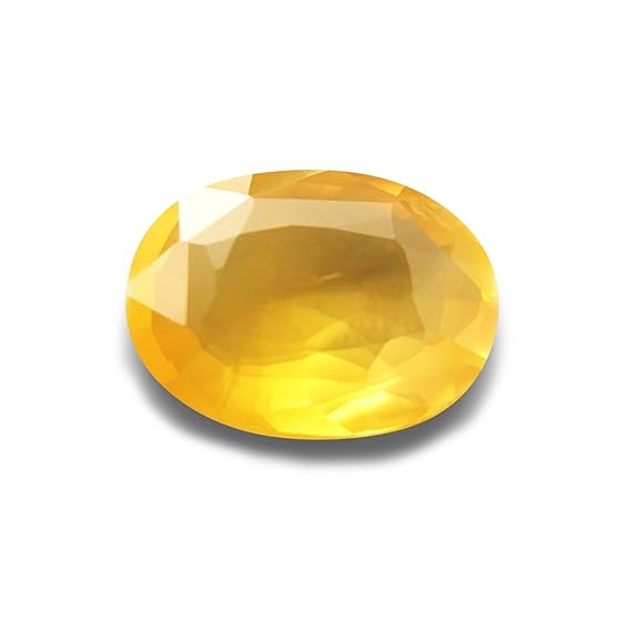 7.25 Ratti - 6.45 Carat Ceylone Yellow Sapphire Gemstone Original Certified Pukhraj Stone Natural for Men & Women